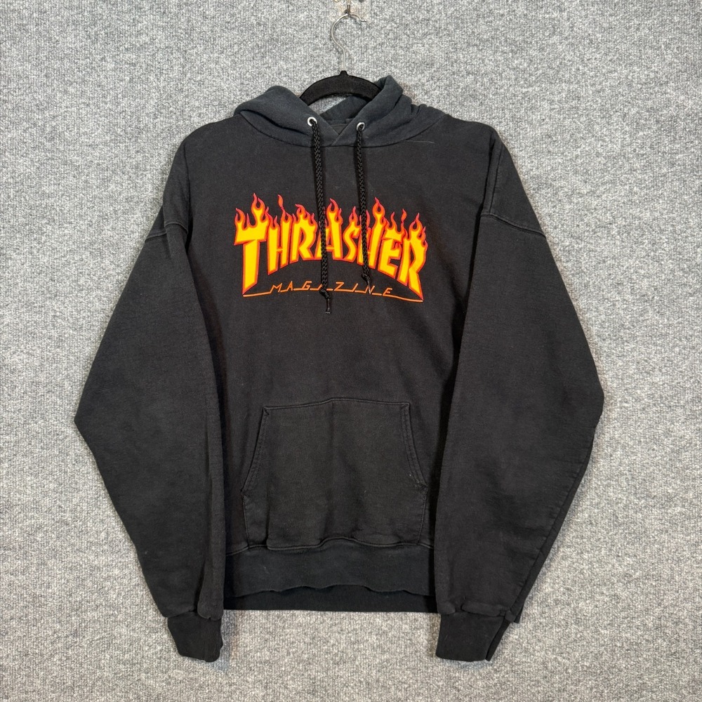 Thrasher‎ Sweater Adult Small Black Hoodie Pullover Sweatshirt Fleece Skater